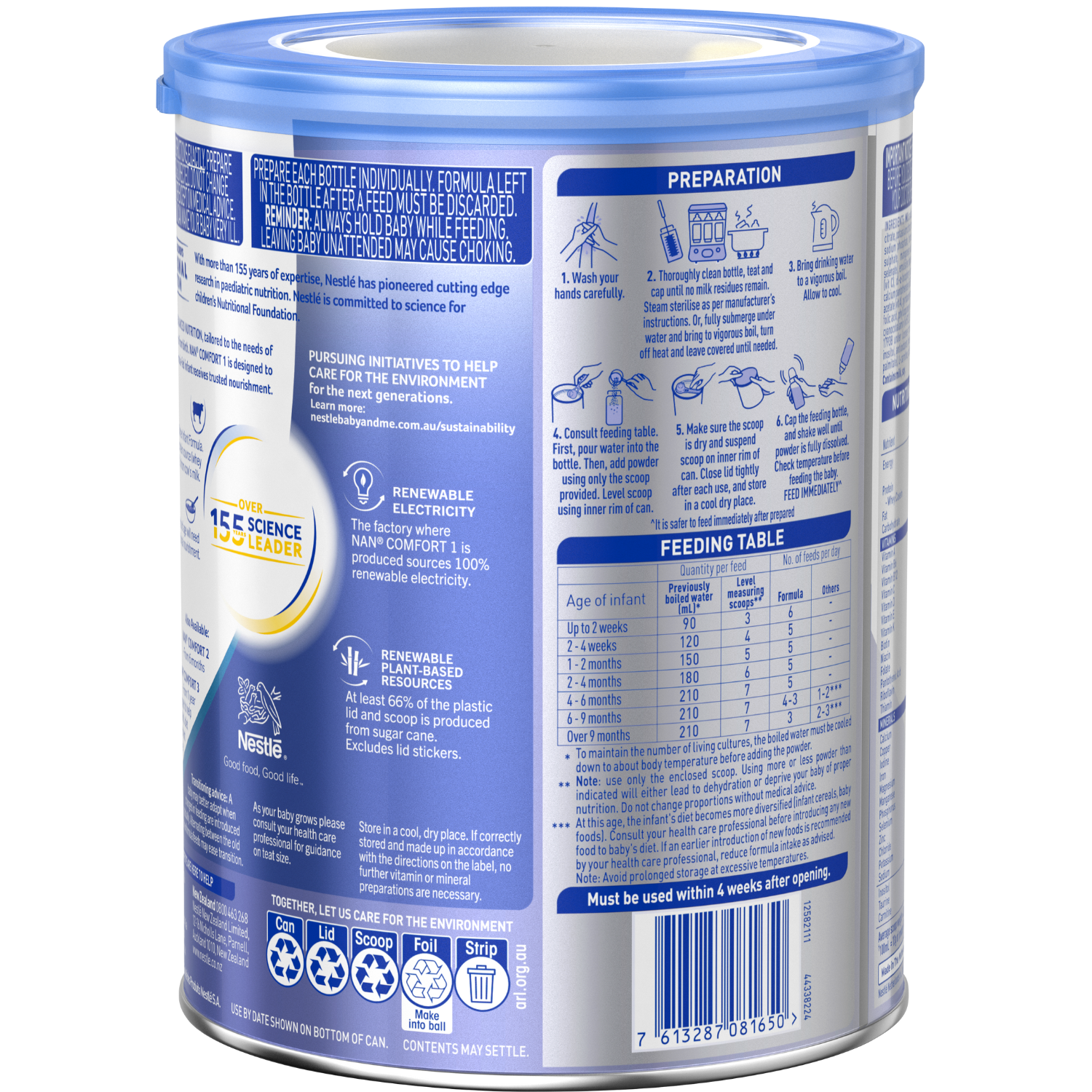 NAN COMFORT 1 800g - Back