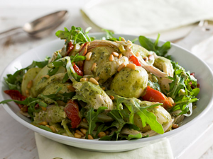 Warm Creamy Pesto Chicken Potato Salad