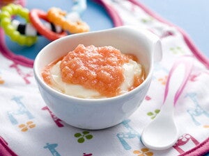 Vanilla Custard with Stewed Fruits or Fruit Mash