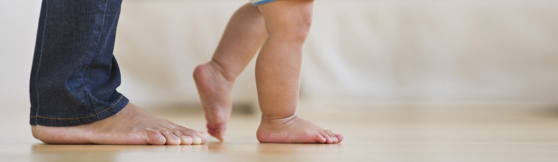 child's feet walking 