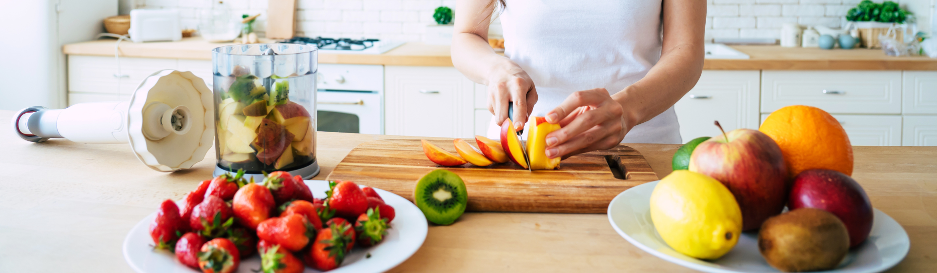 Cutting up healthy foods